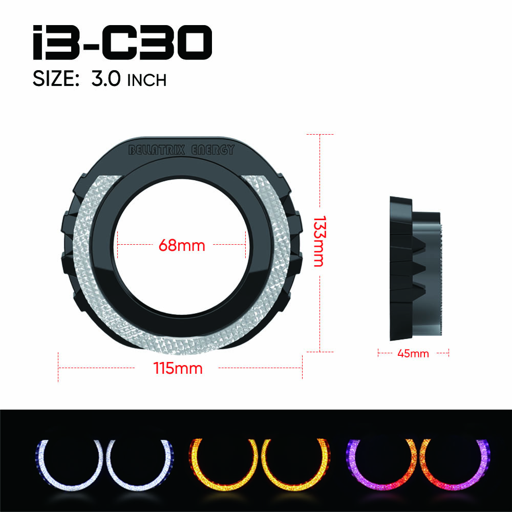 Cubiertas VAHID i3-C30 con ojos de ángel 5D y aros halo para proyectores de 3,0 pulgadas