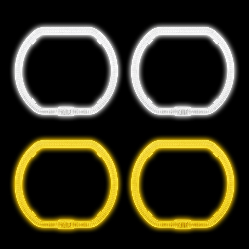 Ojos de ángel rectangulares T5-12 en blanco/amarillo