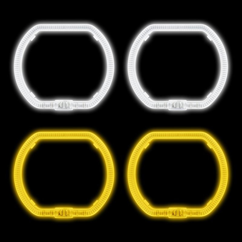 Ojos de ángel rectangulares T5-10 en blanco/amarillo