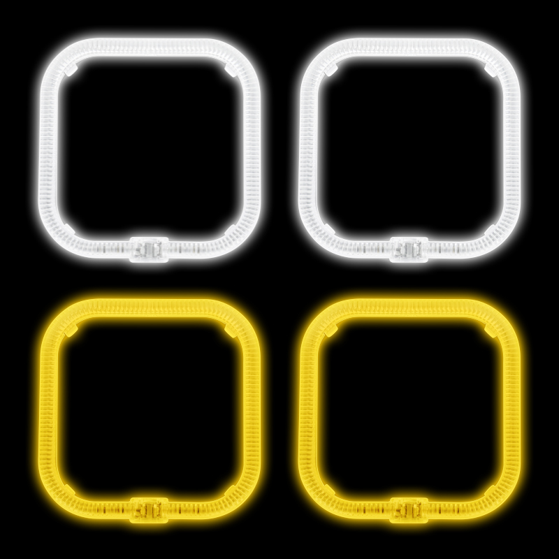 Ojos de ángel rectangulares T5-2S en blanco/amarillo