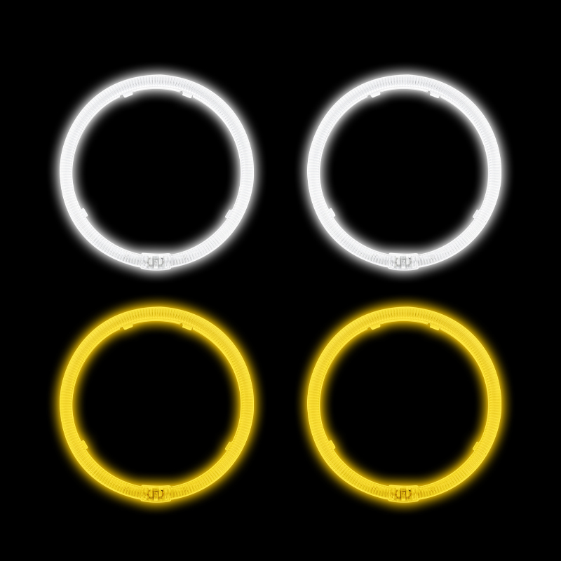 Ojos de ángel circulares T5-125 en blanco/amarillo