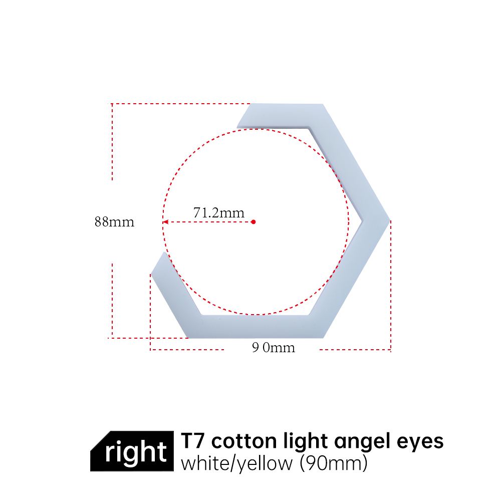 Ojos de ángel hexagonales T7-90MM