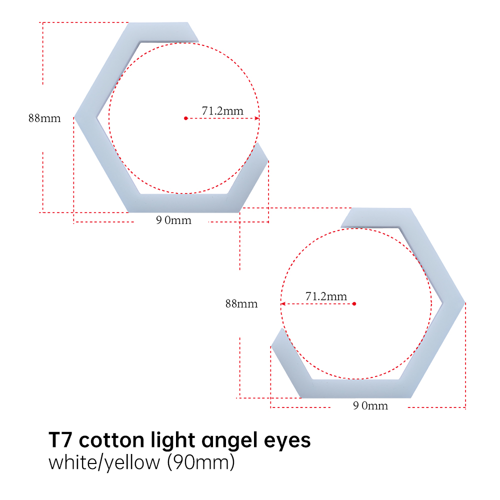 Ojos de ángel hexagonales T7-90MM