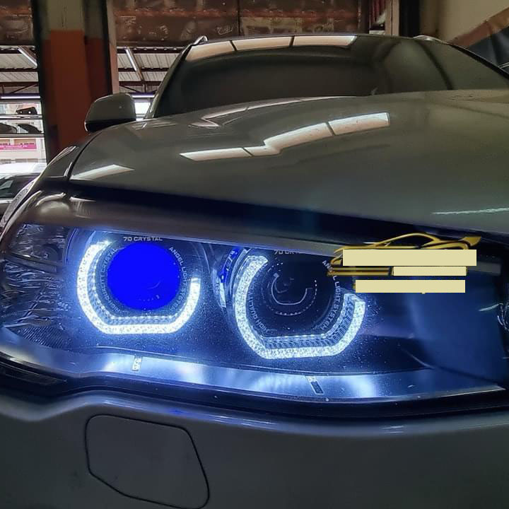 Aros VAHID i8-L de 2,5 pulgadas con ojos de ángel 5D estilo BMW y forma de L para personalizar faros