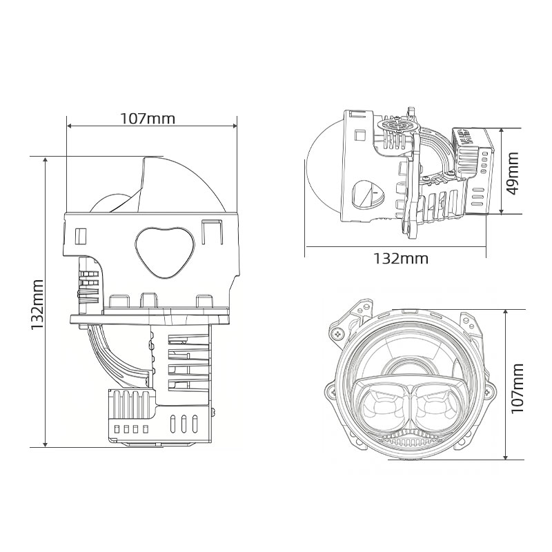 Proyector Dual Bi-LED láser VAHID MB2 de 3,0 pulgadas